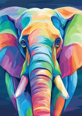 Colorful Elephant Portrait