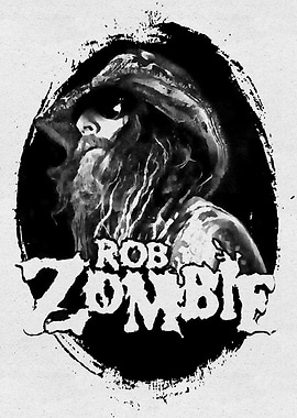 Rob Zombie Black and White Portrait