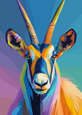 Colorful Oryx Portrait