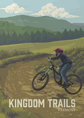 Kingdom Trails Vermont Mountain Biking Poster