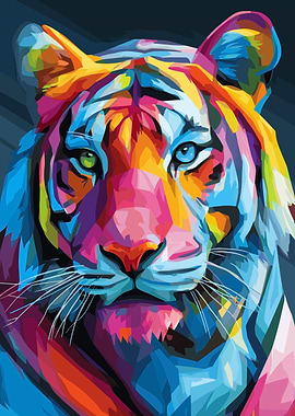 Colorful Tiger Portrait