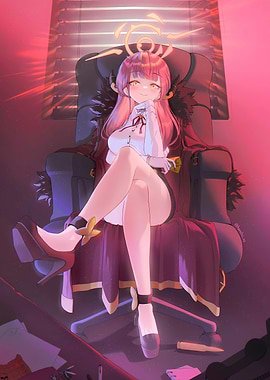 Anime Girl Boss on Throne