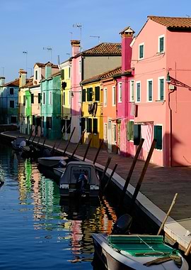 Colorful Houses and Boats in Burano