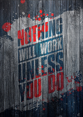 Motivational Quote on Wood Texture