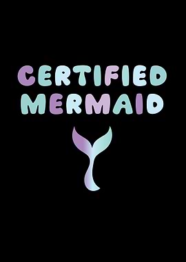 Certified Mermaid Text with Tail Icon