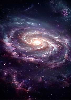 Vibrant Spiral Galaxy in Deep Space