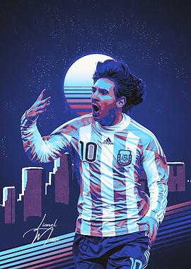 Lionel Messi Retro Art