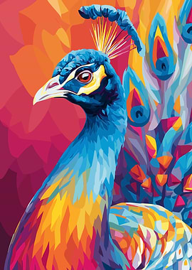 Colorful Peacock Portrait
