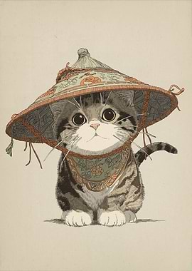 Cat Asian Hat