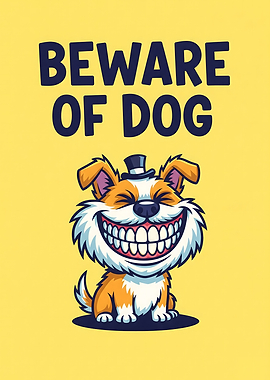 Beware of Dog Cartoon Illustration