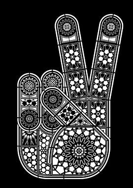 Peace Sign Stained Glass Illustration