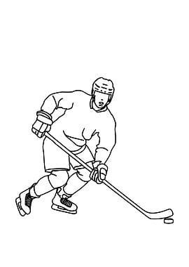 Hockey Player Minimalist Line Art