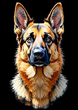 German Shepherd's Watchful Eyes