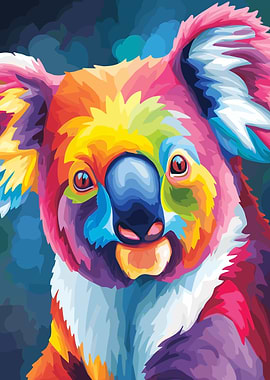 Colorful Koala Portrait