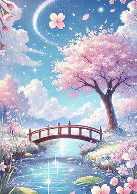 Cherry Blossom Landscape