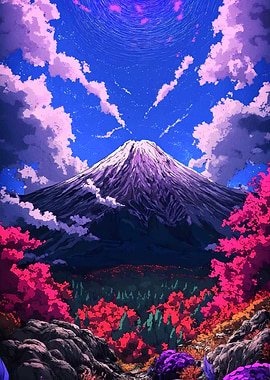 Mount Fuji Anime Landscape