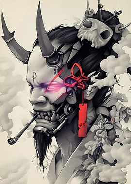 Cyberpunk Oni Mask