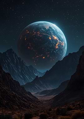 Exoplanet over Mountain Valley