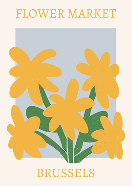 Flower Market Brussels Art Print