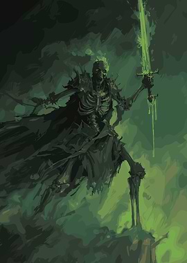 Undead Warrior with Glowing Sword