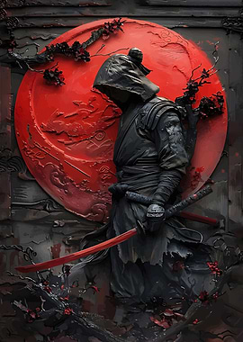 Hooded Ninja with Red Katana