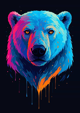 Colorful Bear Portrait