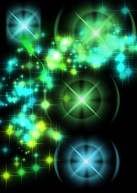 Green and Blue Starry Lights