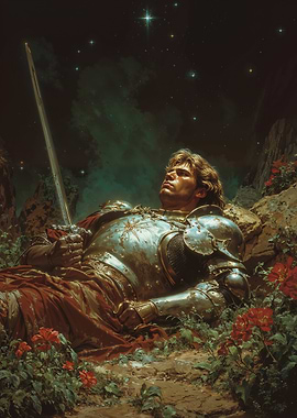 Fallen Knight Under the Stars