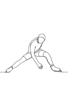 Ice Skater Minimalist Line Art