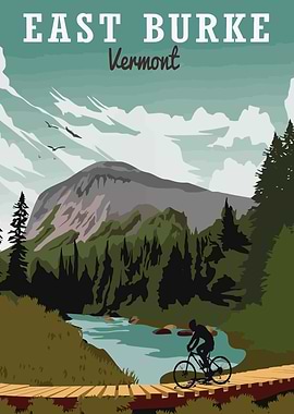 East Burke Vermont Mountain Biking Poster