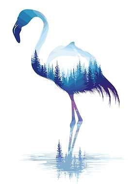 Flamingo Forest Silhouette