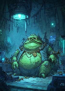Jabba-like Alien in Sci-Fi Setting
