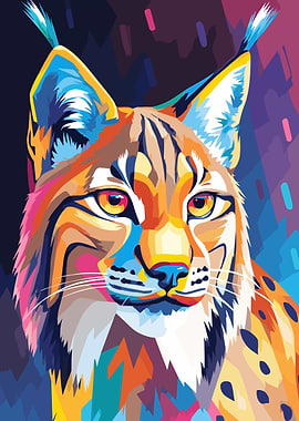 Colorful Lynx Portrait