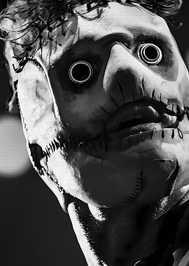 Creepy Mask in Black and White