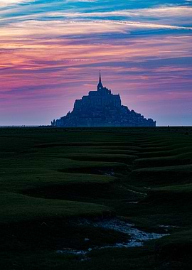 Mont Saint-Michel at Sunset