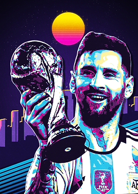 Lionel Messi World Cup Victory Art