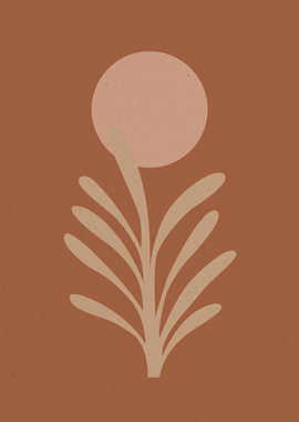 Boho Floral Terracotta Art