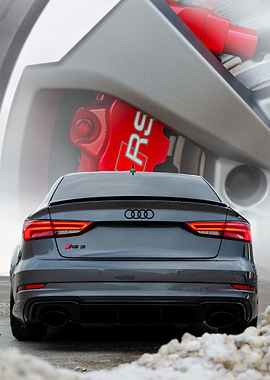 Gray Audi RS3 Back View