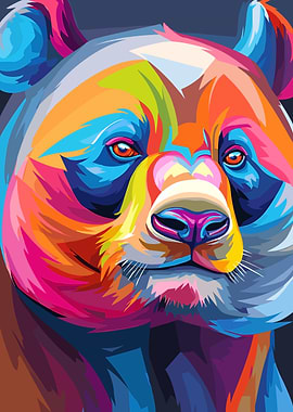Colorful Bear Portrait