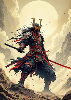 Red-Eyed Samurai Warrior