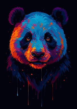 Colorful Panda Portrait