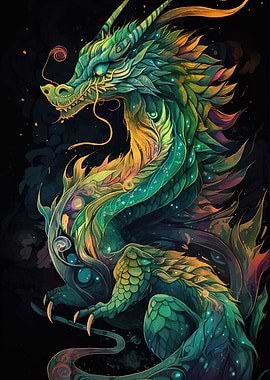 Colorful Dragon Animal