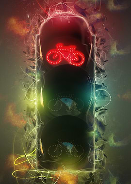 Bicycle Traffic Light Abstract