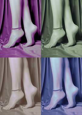 Anklets on legs with color variations