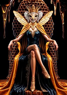 Bee Queen on Honeycomb Throne
