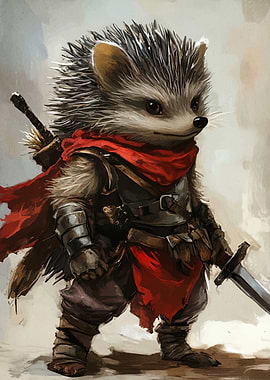 Armored Hedgehog Warrior with Sword