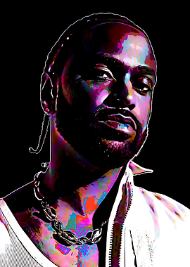 Big Sean Portrait with Colorful Accents