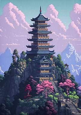 Asian Pagoda Mountain