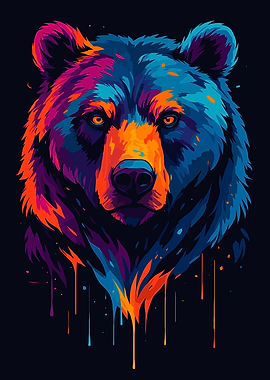Colorful Bear Portrait