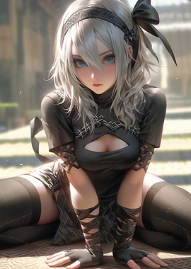 Anime Girl in Black Outfit